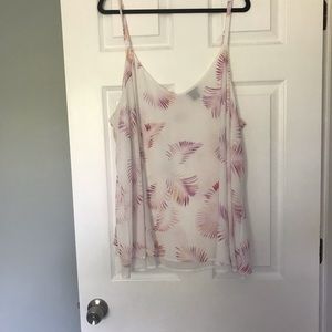 Tropical Leaf Print Chiffon Cami
